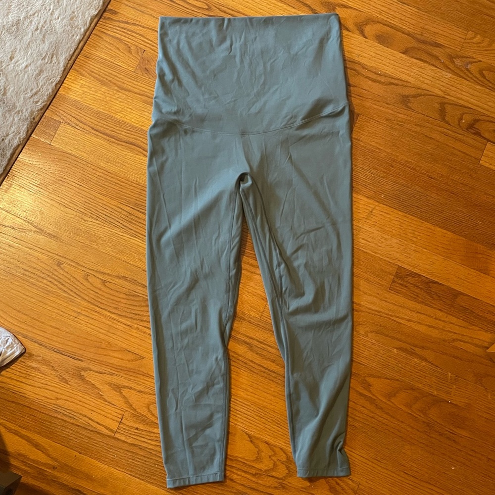 Grey/blue super soft maternity athletic leggings